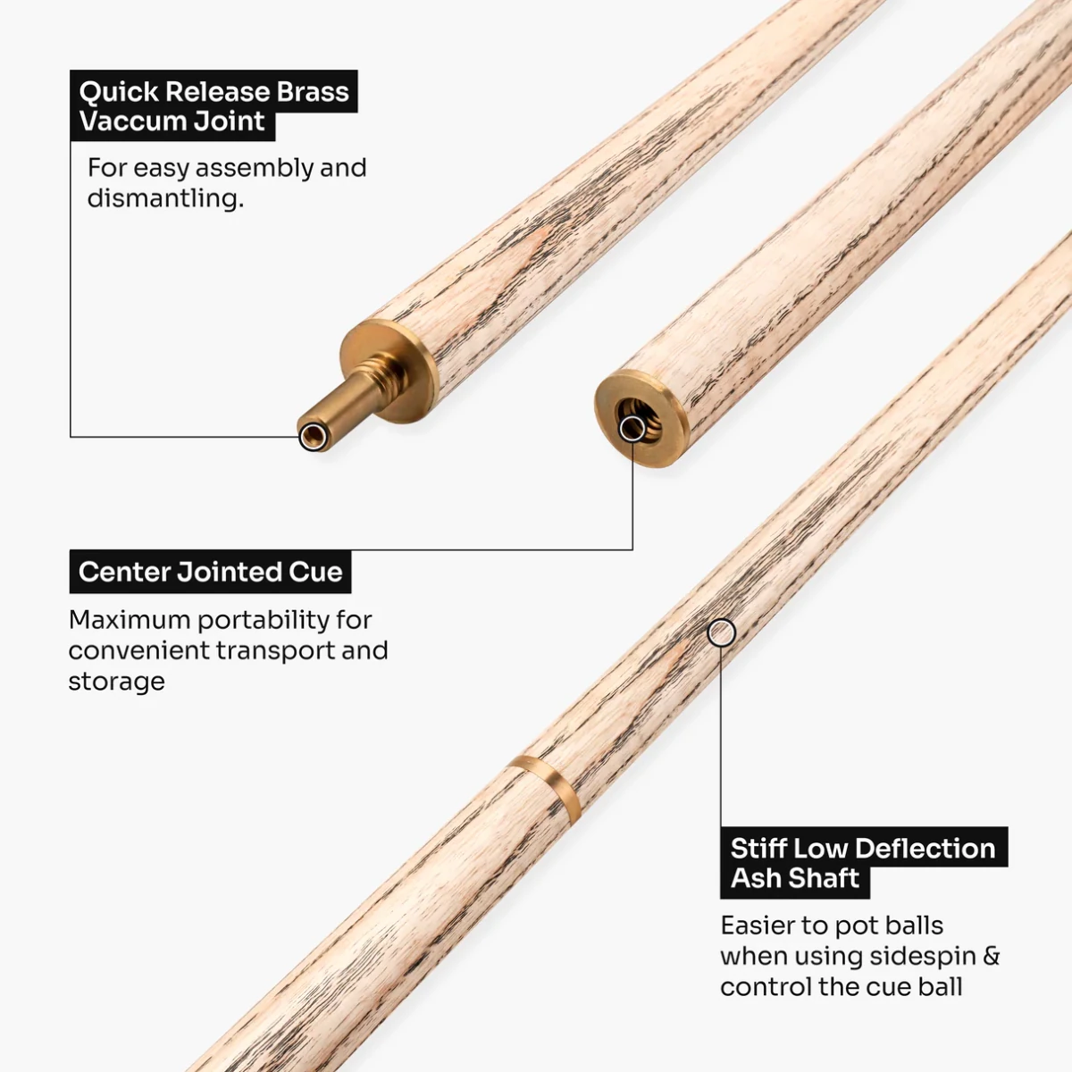 Baize Master Crucible Snooker Pool Cue - 2 Piece 57 inch - 9.5mm Tip - 6 Colours