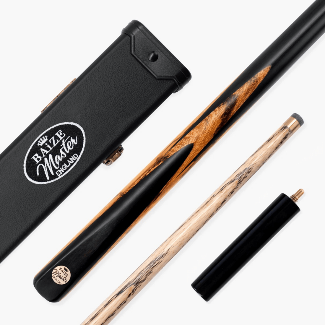 Baize Master Ember Marksman ¾ Joint English Pool Cue and Case Set with 8.5mm Baize Master Blue Pressed Tip