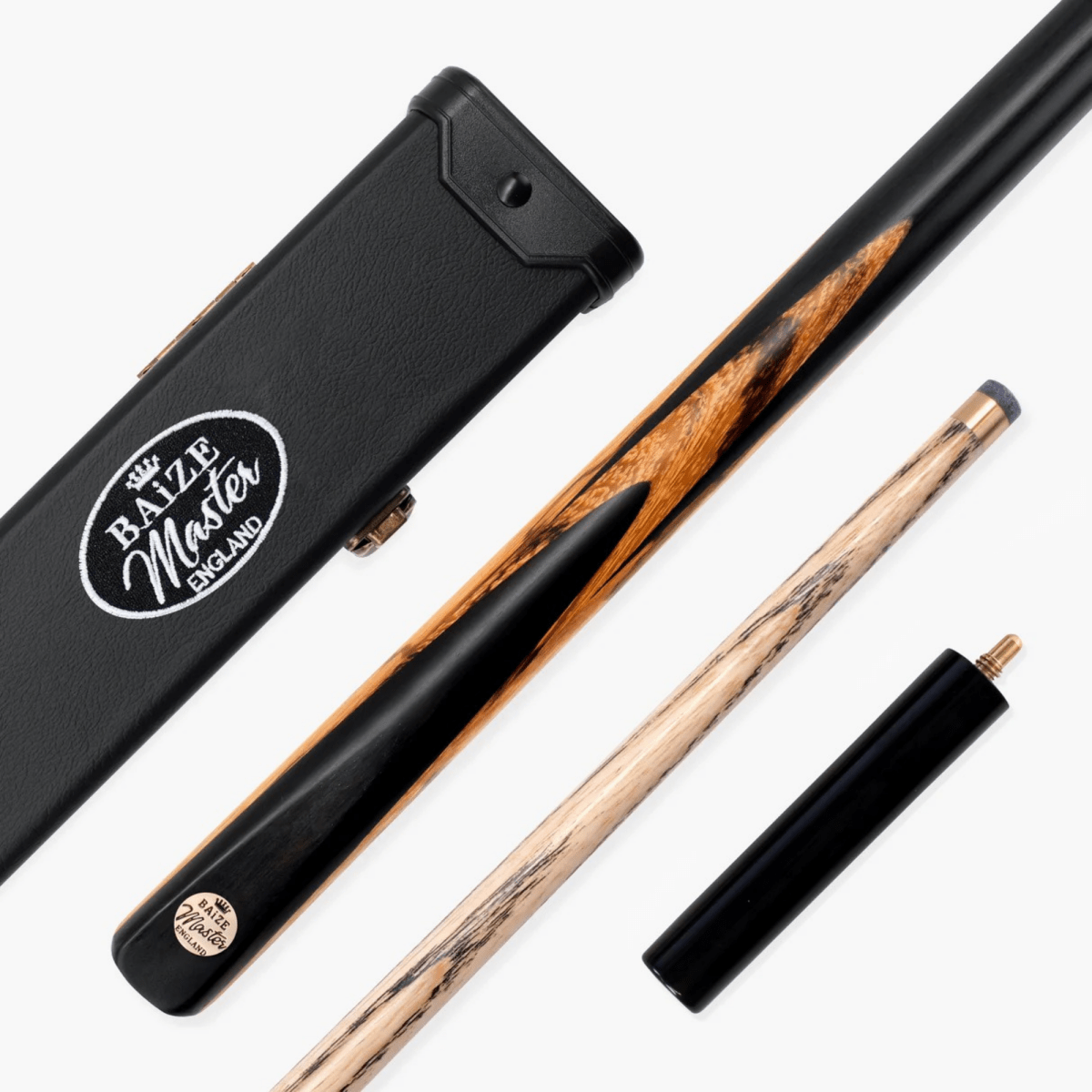 Baize Master Ember Marksman ¾ Joint English Pool Cue and Case Set with 8.5mm Baize Master Blue Pressed Tip