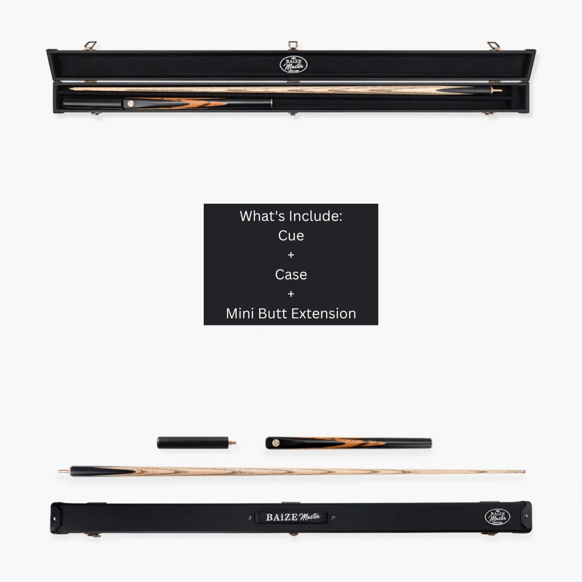 Baize Master Ember Marksman ¾ Joint English Pool Cue and Case Set with 8.5mm Baize Master Blue Pressed Tip