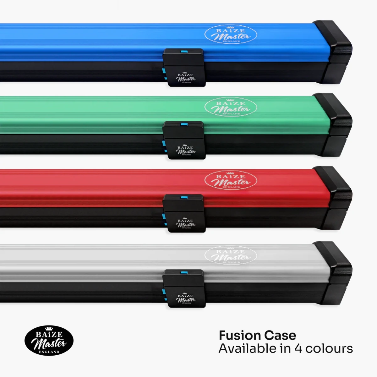 Baize Master Fusion ¾ 2 Slot Luxury Aluminium Snooker and Pool Cue Case with Trigger™ Lock – Holds 1 x ¾ Joint Cue + Extensions