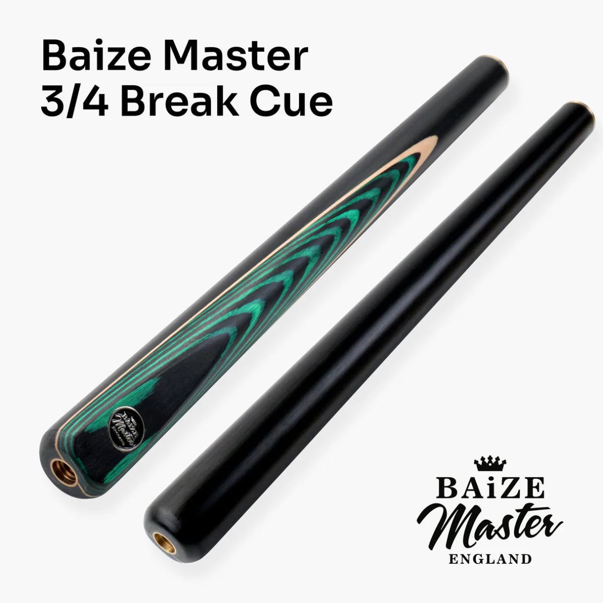 Baize Master Green Crusher 57 Inch ¾ Joint English Pool Break Cue - 11mm Tip – For Breaking Only