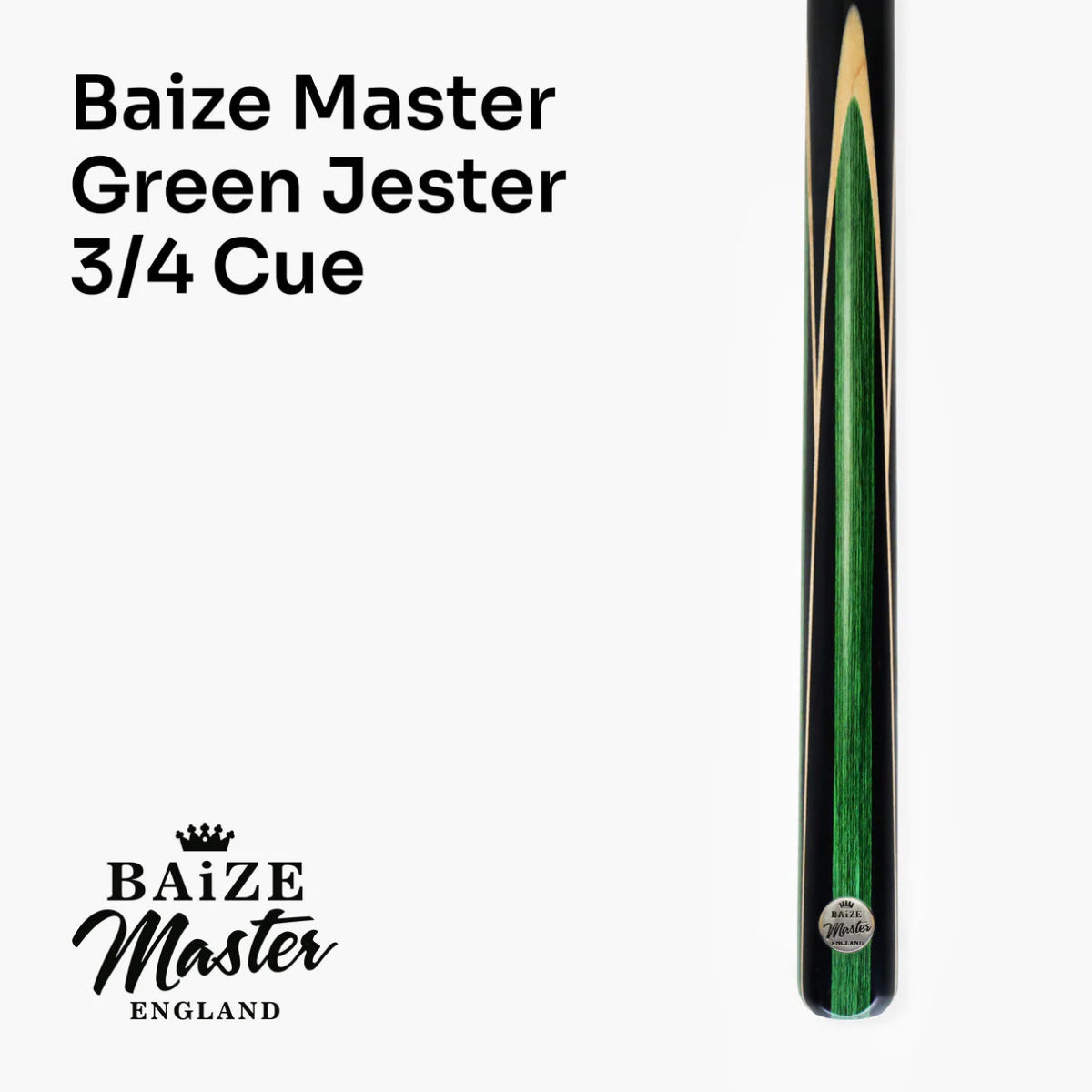 Baize Master Green Jester 57inch 3/4 Snooker Pool Cue and Case Set