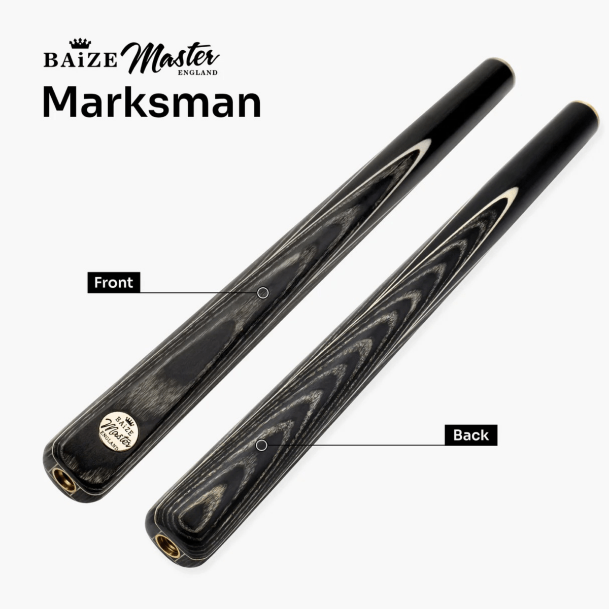 Baize Master Grey Marksman ¾ Joint English Pool Cue and Case Set with 8.5mm Baize Master Blue Pressed Tip
