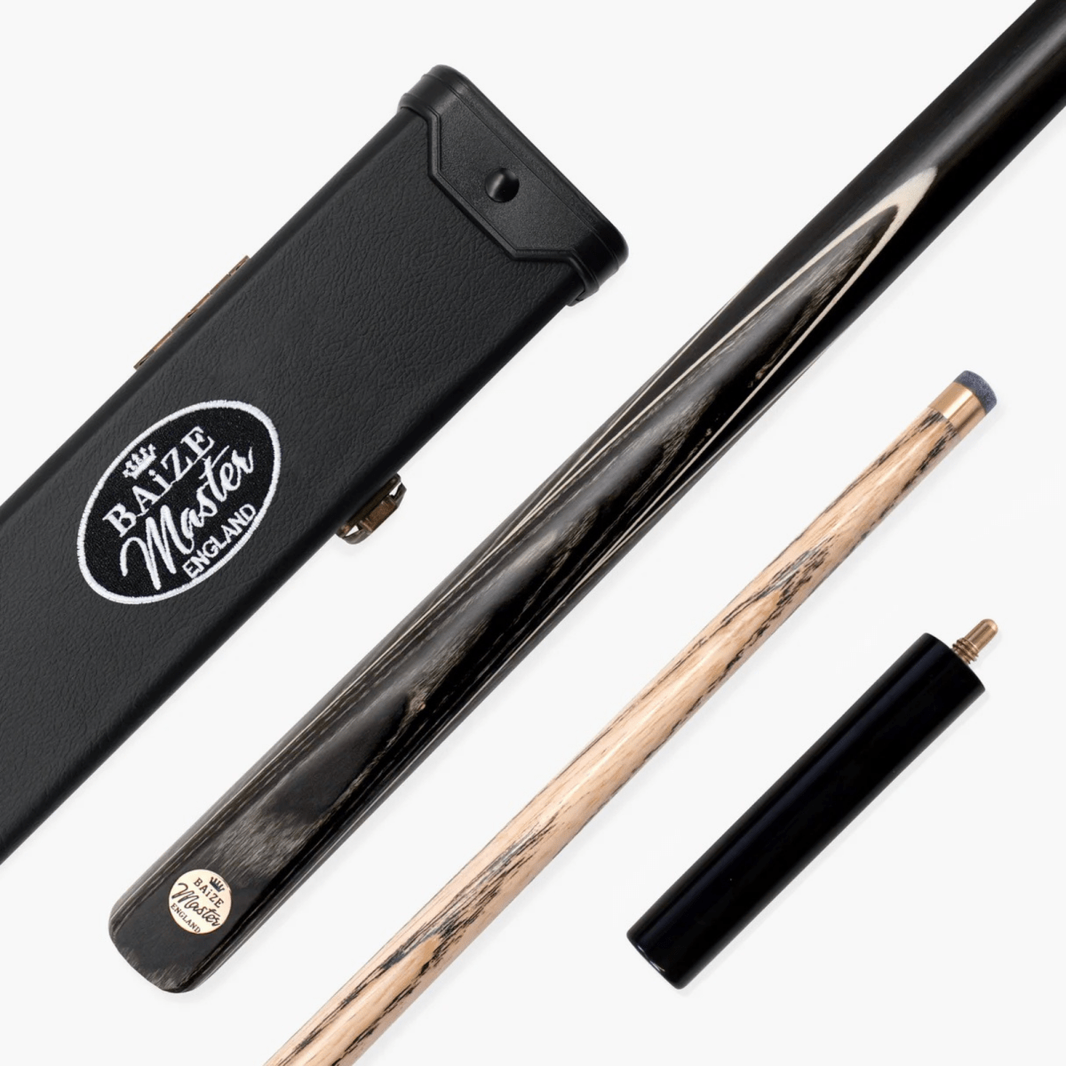 Baize Master Grey Marksman ¾ Joint English Pool Cue and Case Set with 8.5mm Baize Master Blue Pressed Tip