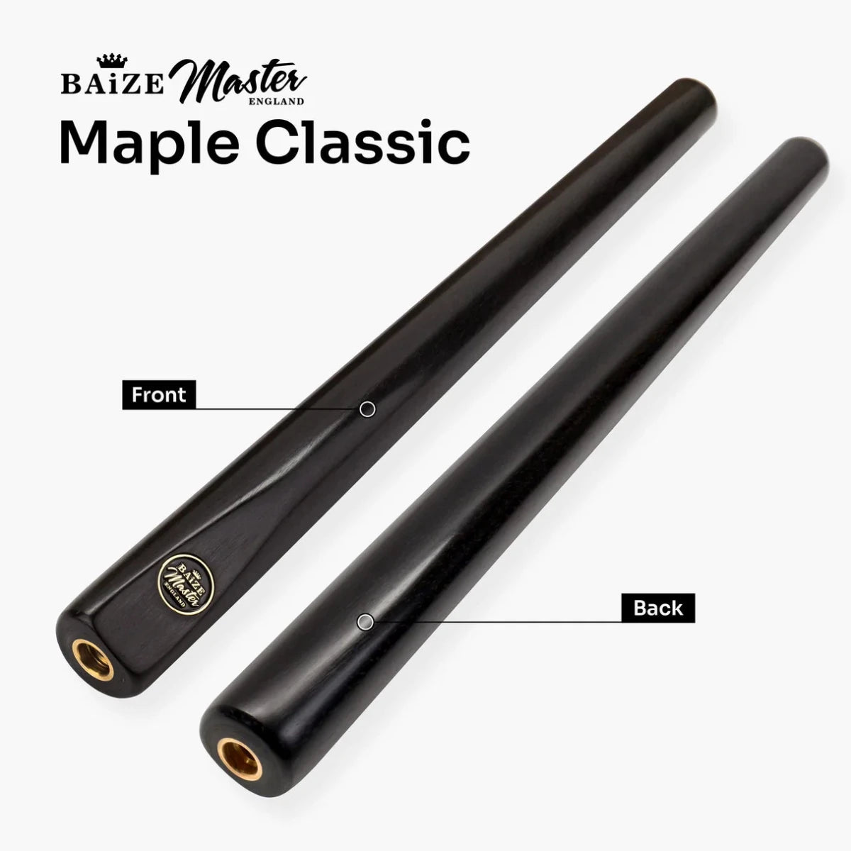 Baize Master Maple Classic ¾ Joint Snooker Pool Cue - Maple Shaft - 9.5mm Pro Impact Tip