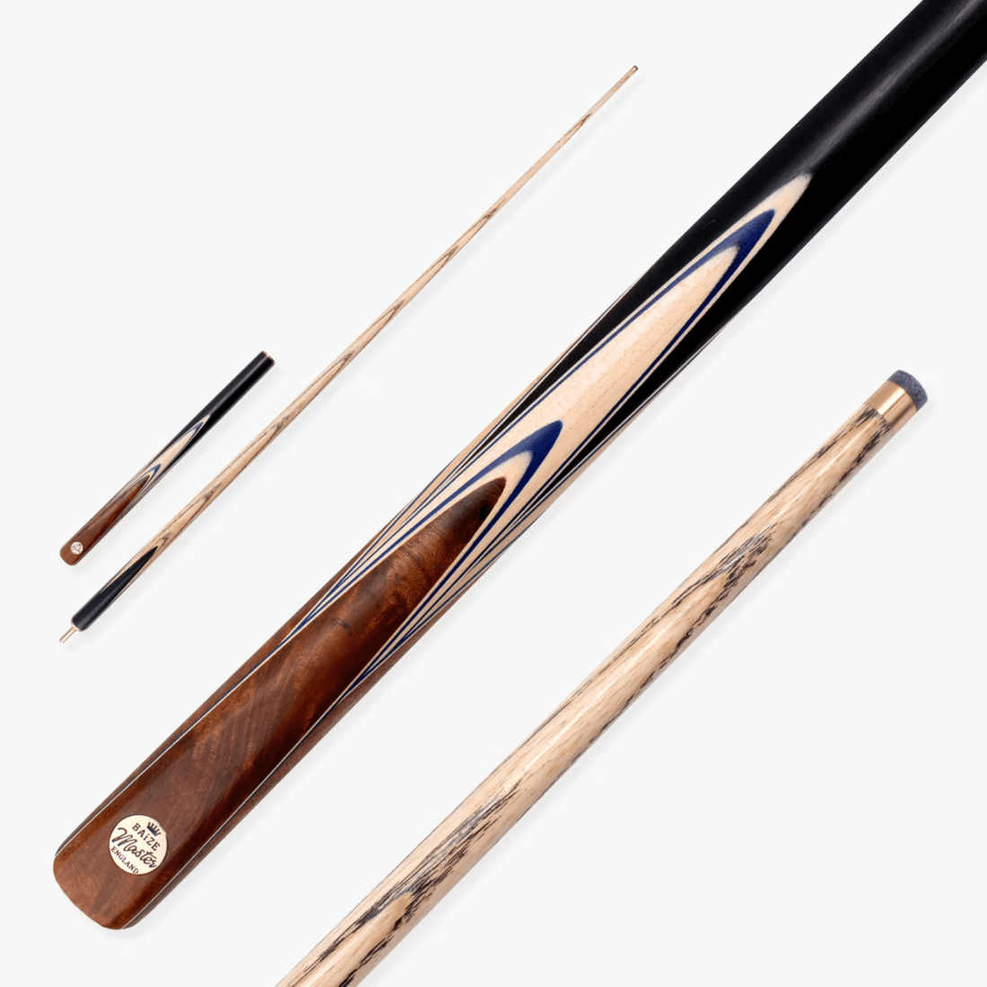 Baize Master Maple Marksman ¾ Joint English Pool Cue with 8.5mm Baize Master Blue Pressed Tip