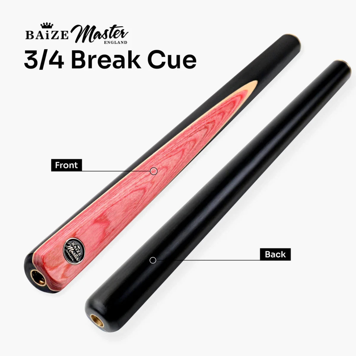 Baize Master Pink Crusher 57 Inch ¾ Joint English Pool Break Cue - 11mm Tip – For Breaking Only