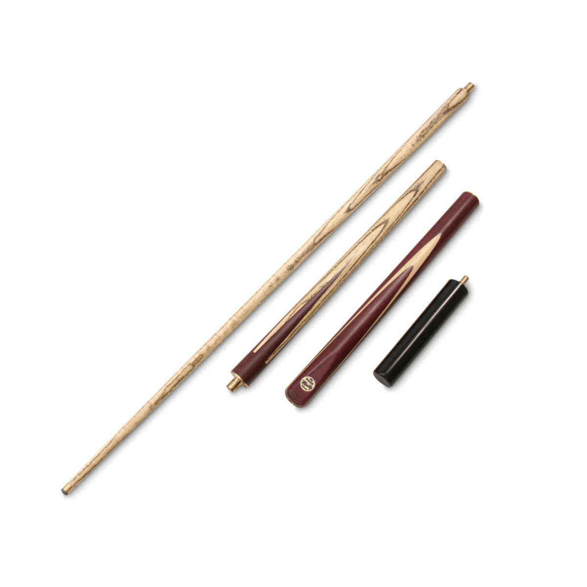 Baize Master PURPLE HEART 57 Inch 3 Piece Length Adjustable Double Joint Ash Snooker Pool Cue with 9.5mm Tip + Mini Butt - Shorten to 43 Inches