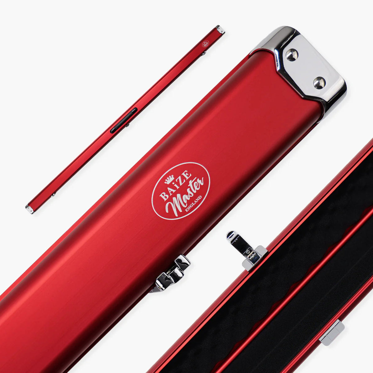 Baize Master SATIN LINE 3/4 Aluminium Snooker Pool Cue Case - Holds 3/4 Cue & Extensions - 6 Colours