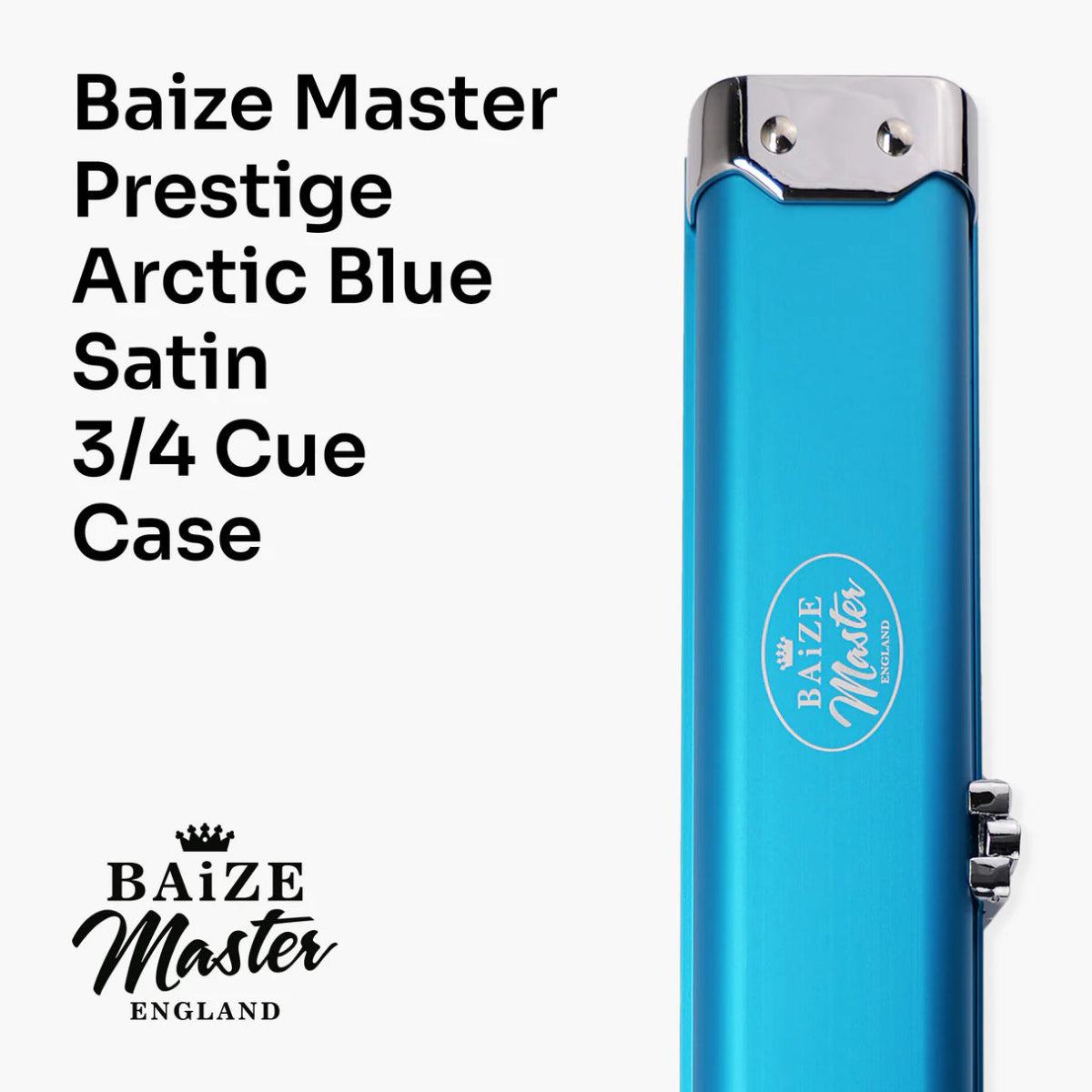 Baize Master SATIN LINE 3/4 Aluminium Snooker Pool Cue Case - Holds 3/4 Cue & Extensions - 6 Colours
