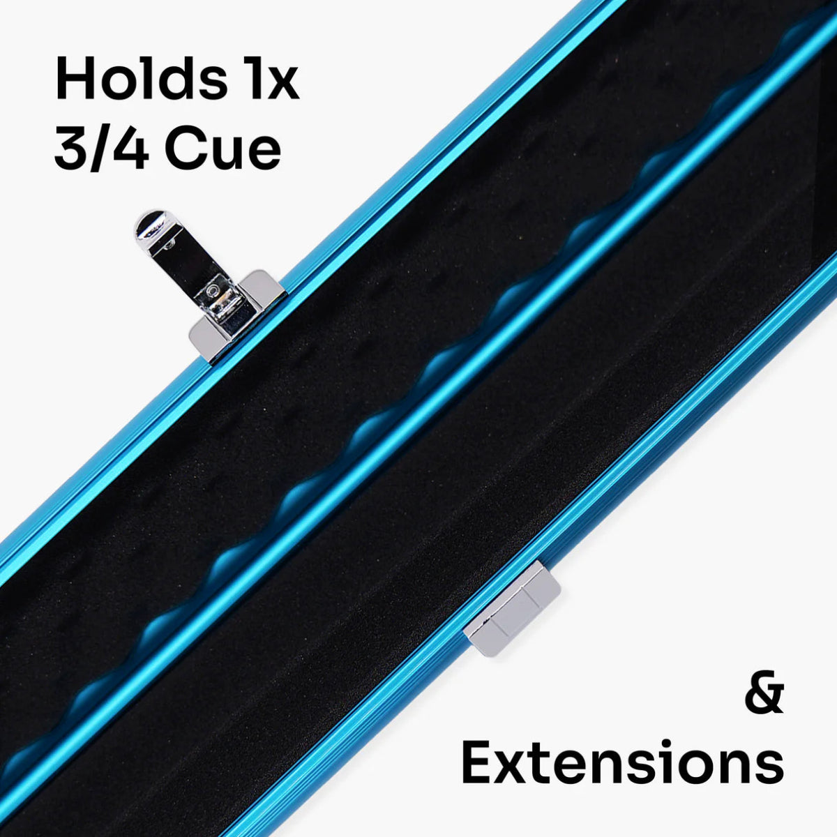 Baize Master SATIN LINE 3/4 Aluminium Snooker Pool Cue Case - Holds 3/4 Cue & Extensions - 6 Colours