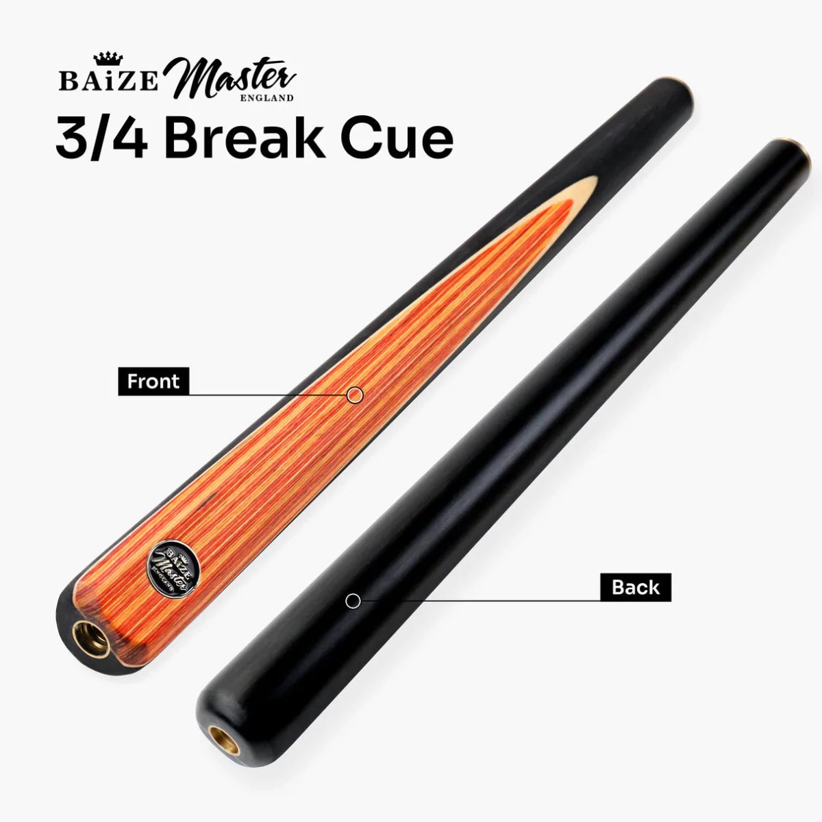 Baize Master Tan Crusher 57 Inch ¾ Joint English Pool Break Cue - 11mm Tip – For Breaking Only