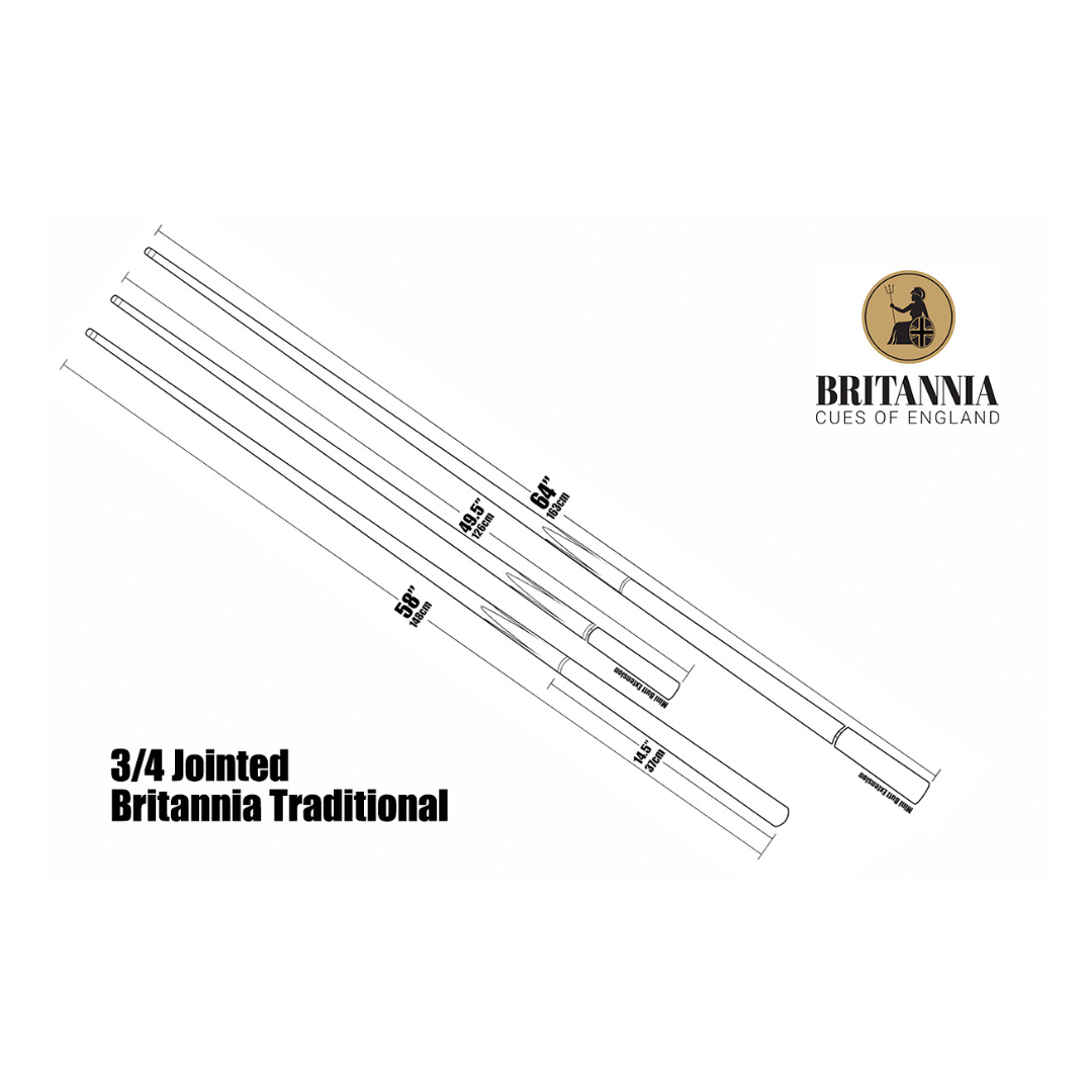 Britannia Lance 3/4 English Pool Cue - 58"