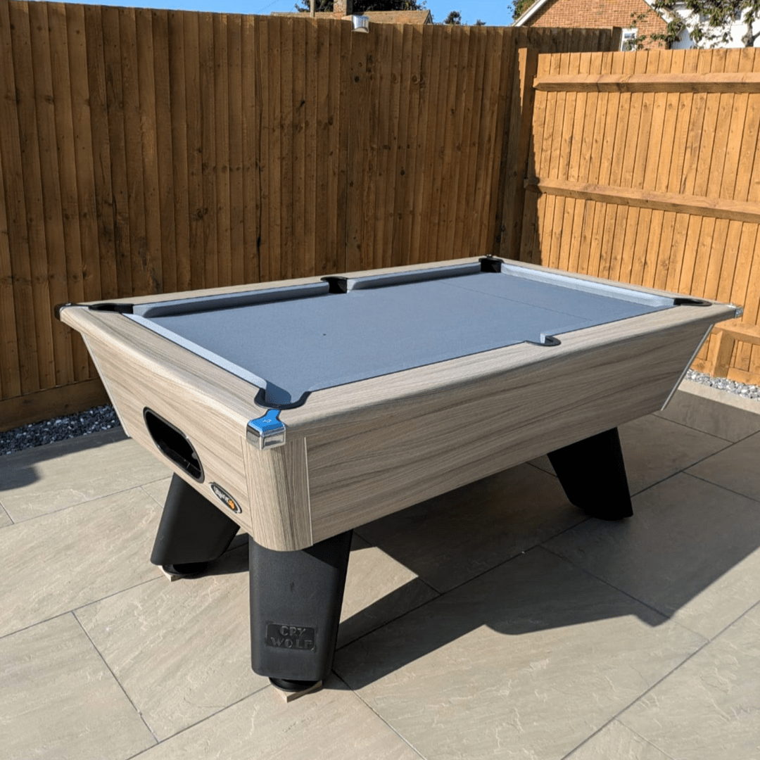 Cry Wolf Outdoor Tournament Pool Table - Driftwood