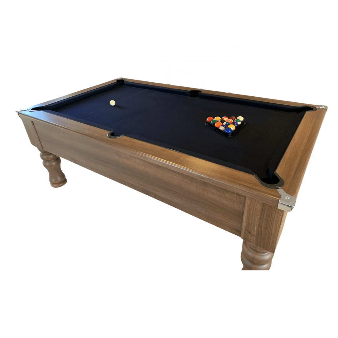 Cry Wolf Turned Leg Pool Table - Dark Walnut