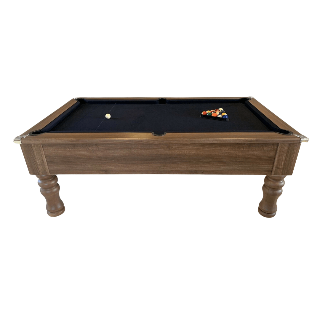 Cry Wolf Turned Leg Pool Table - Dark Walnut
