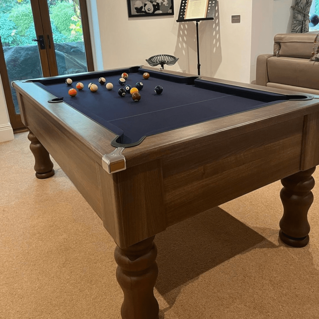 Cry Wolf Turned Leg Pool Table - Dark Walnut