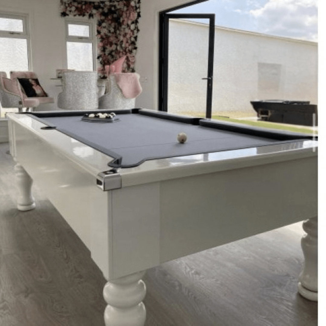 Cry Wolf Turned Leg Pool Table - Gloss White