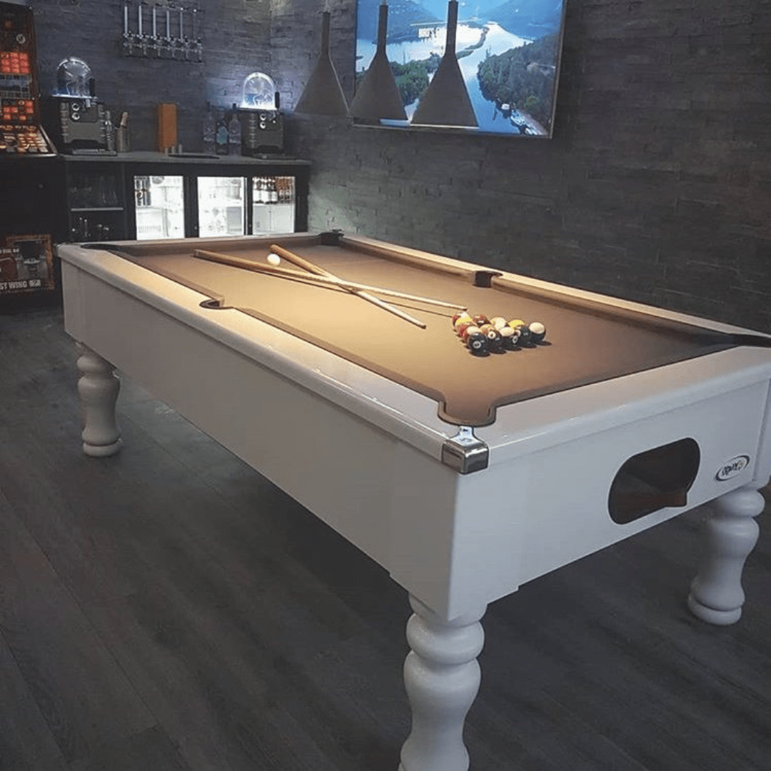 Cry Wolf Turned Leg Pool Table - Gloss White