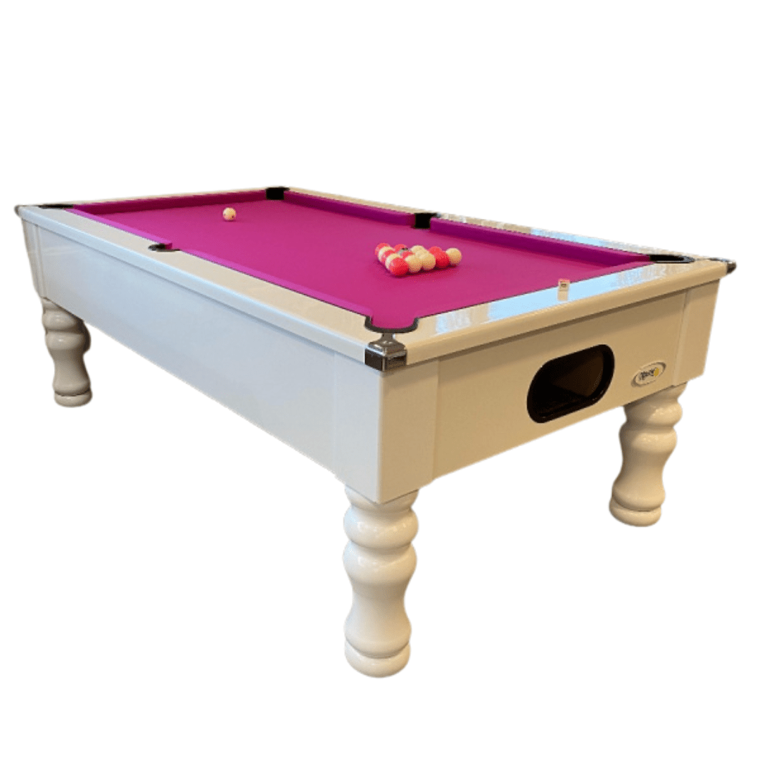 Cry Wolf Turned Leg Pool Table - Gloss White