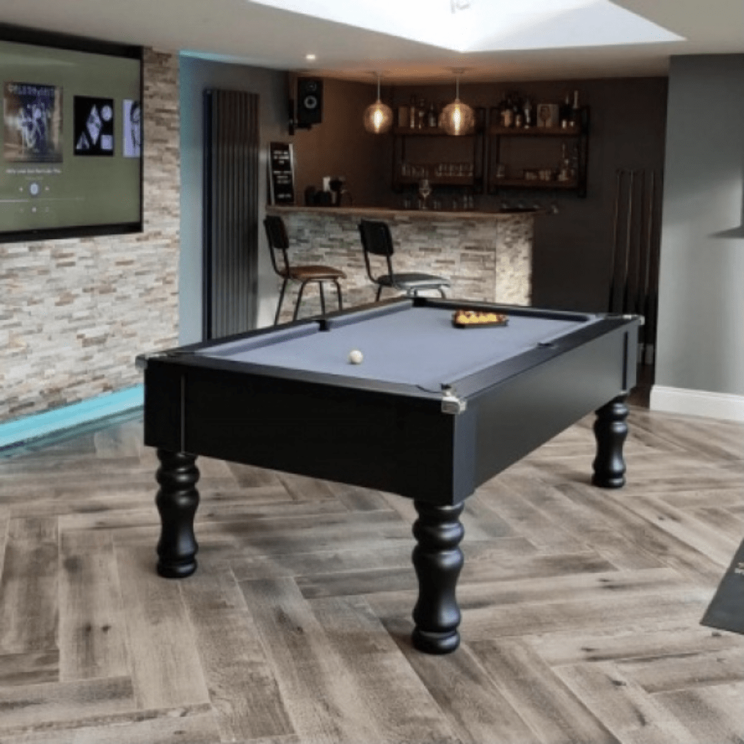 Cry Wolf Turned Leg Pool Table - Matt Black