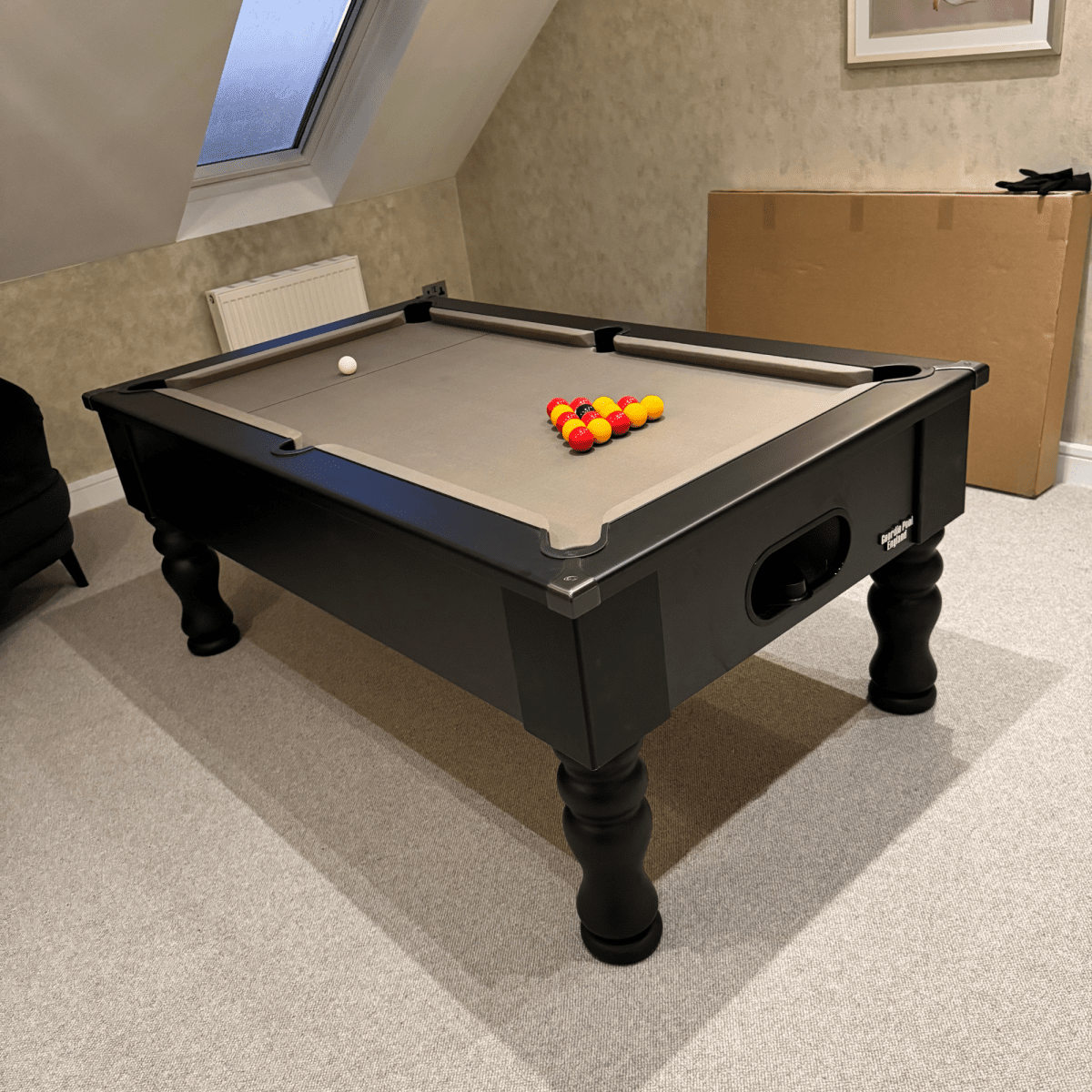 Cry Wolf Turned Leg Pool Table - Matt Black