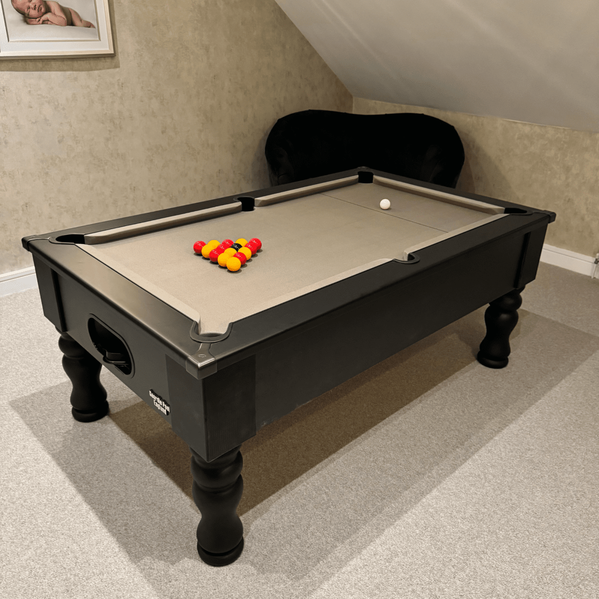 Cry Wolf Turned Leg Pool Table - Matt Black