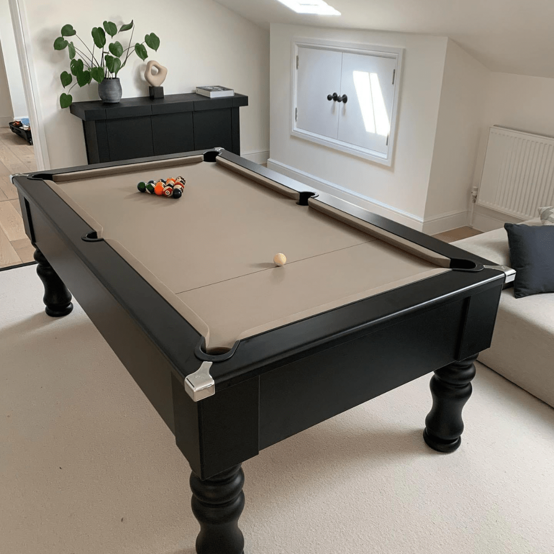 Cry Wolf Turned Leg Pool Table - Matt Black