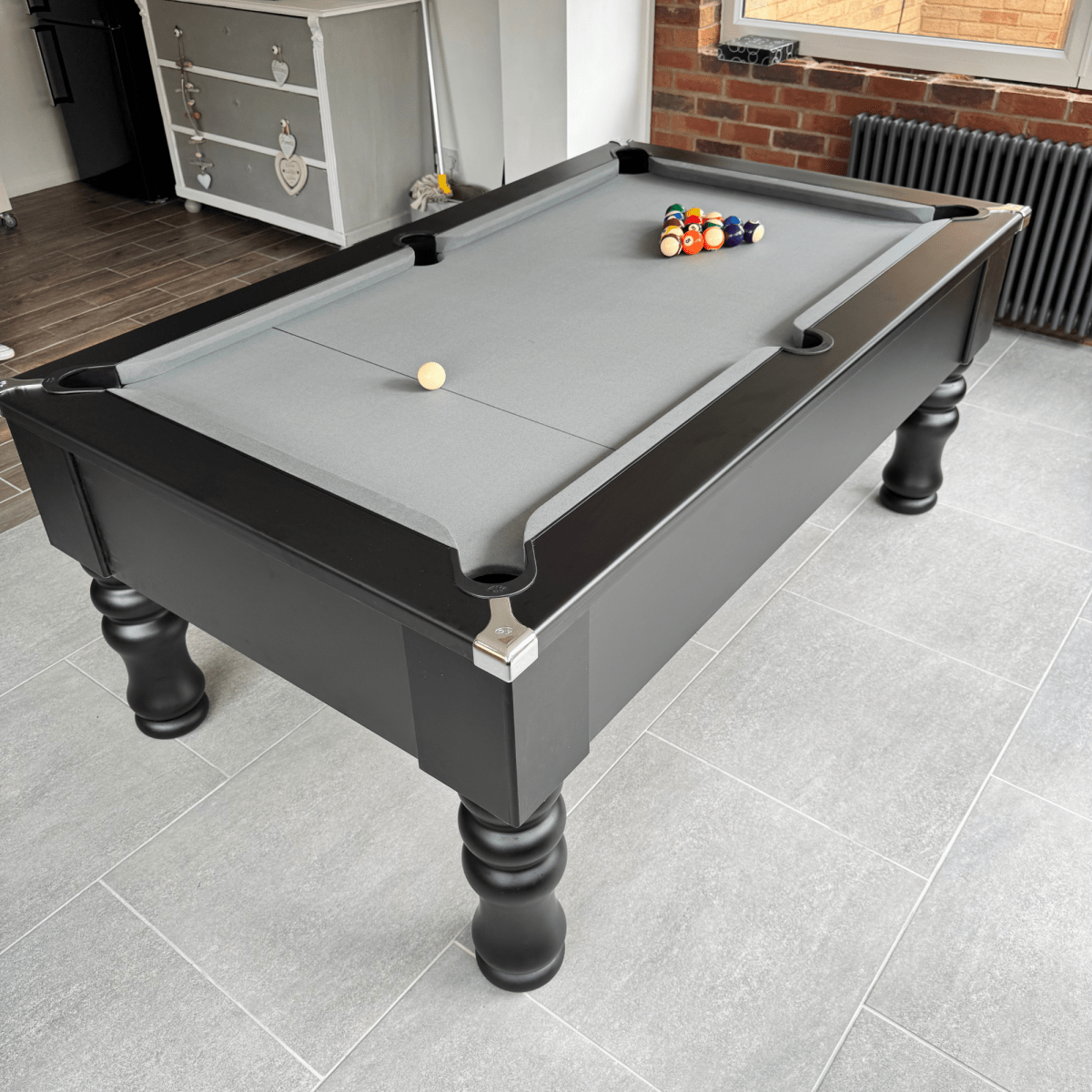 Cry Wolf Turned Leg Pool Table - Matt Black