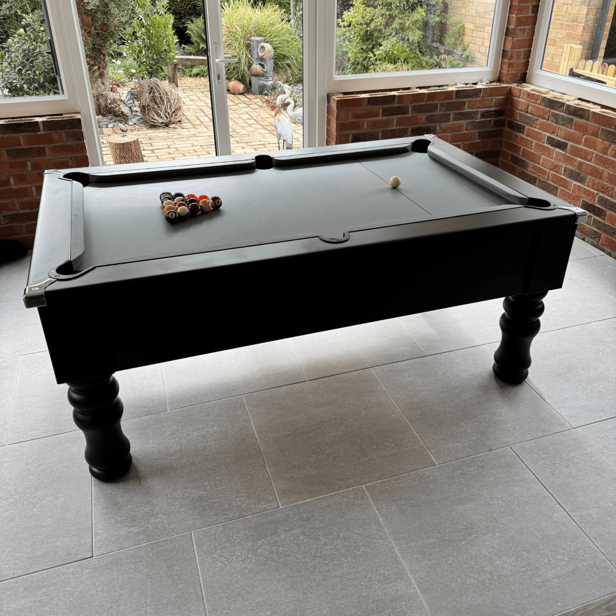 Cry Wolf Turned Leg Pool Table - Matt Black