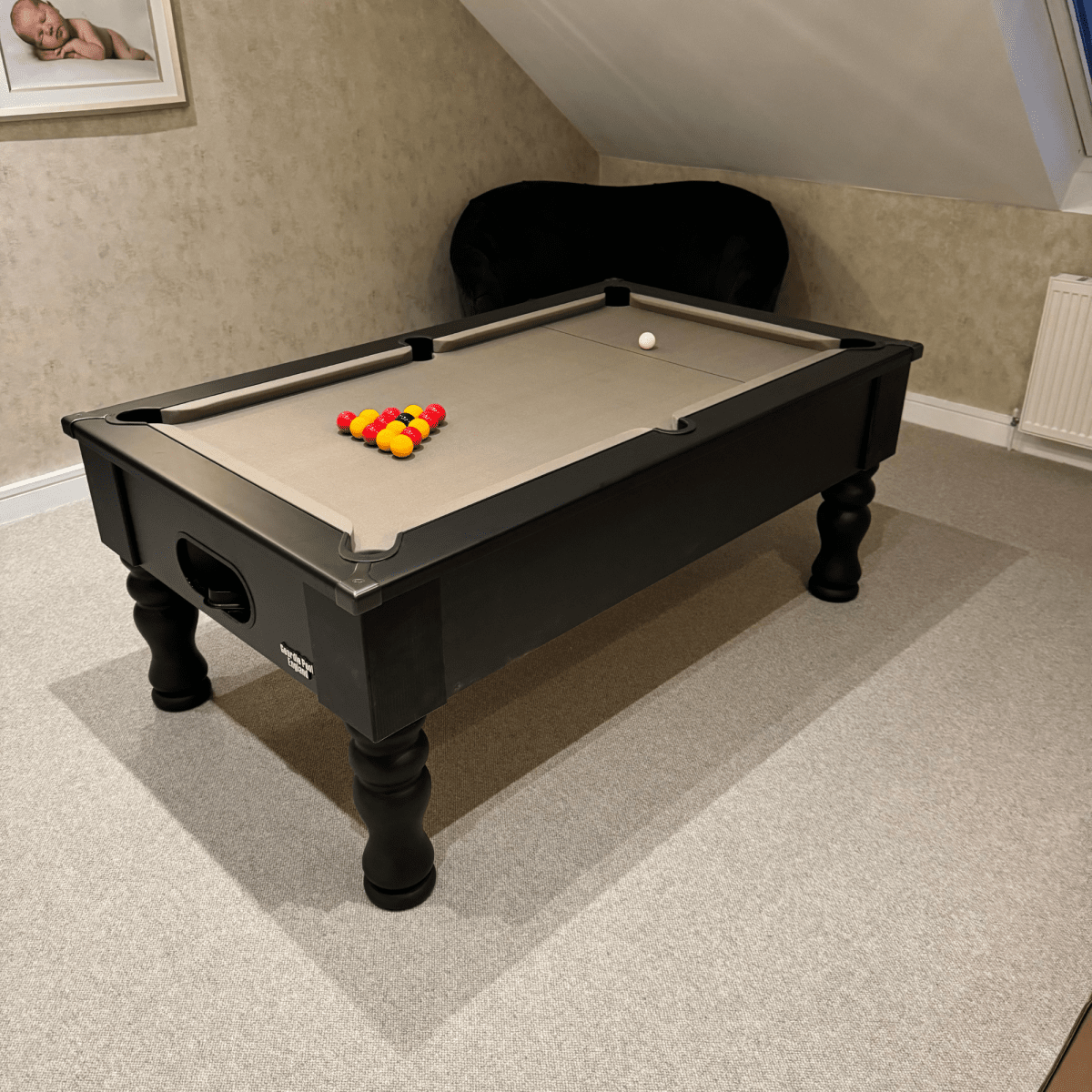Cry Wolf Turned Leg Pool Table - Matt Black