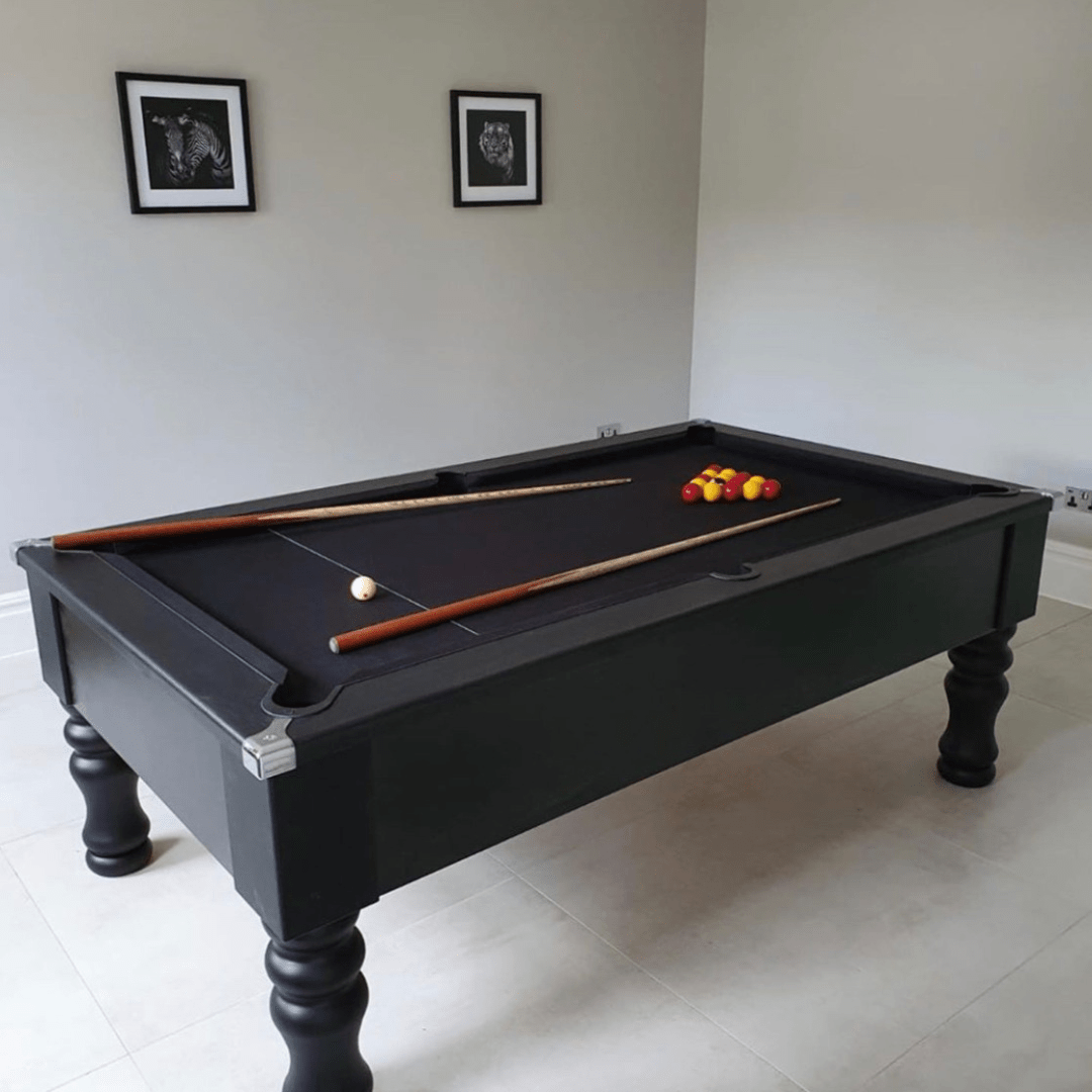 Cry Wolf Turned Leg Pool Table - Matt Black