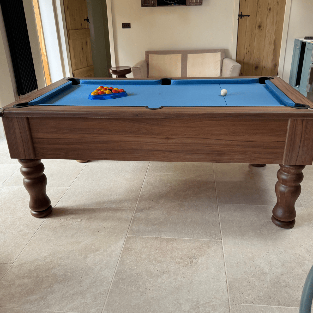 Cry Wolf Turned Leg Pool Table - Streaky Walnut