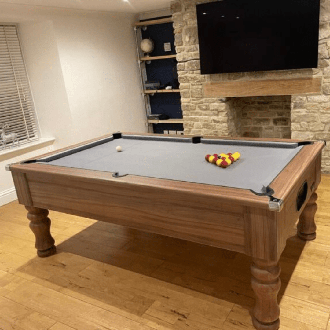 Cry Wolf Turned Leg Pool Table - Streaky Walnut