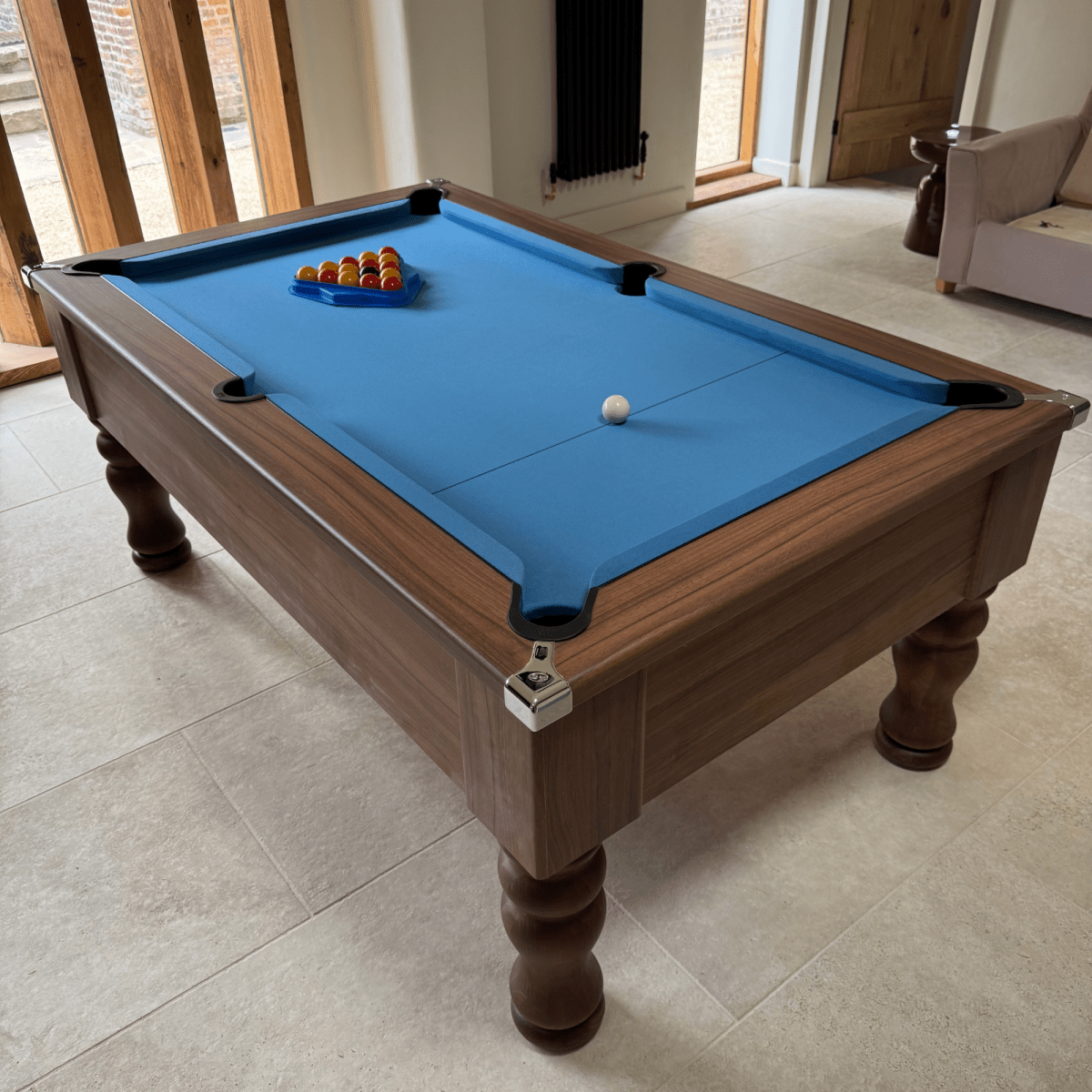 Cry Wolf Turned Leg Pool Table - Streaky Walnut
