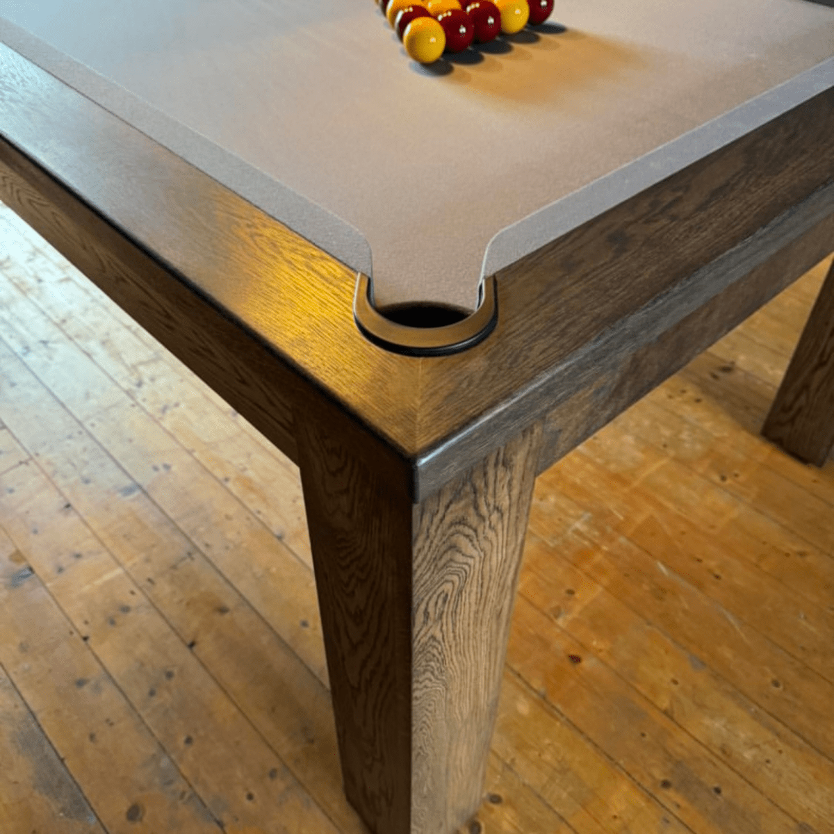 FMF Elixir Pool Dining Table - Rustic Black Oak
