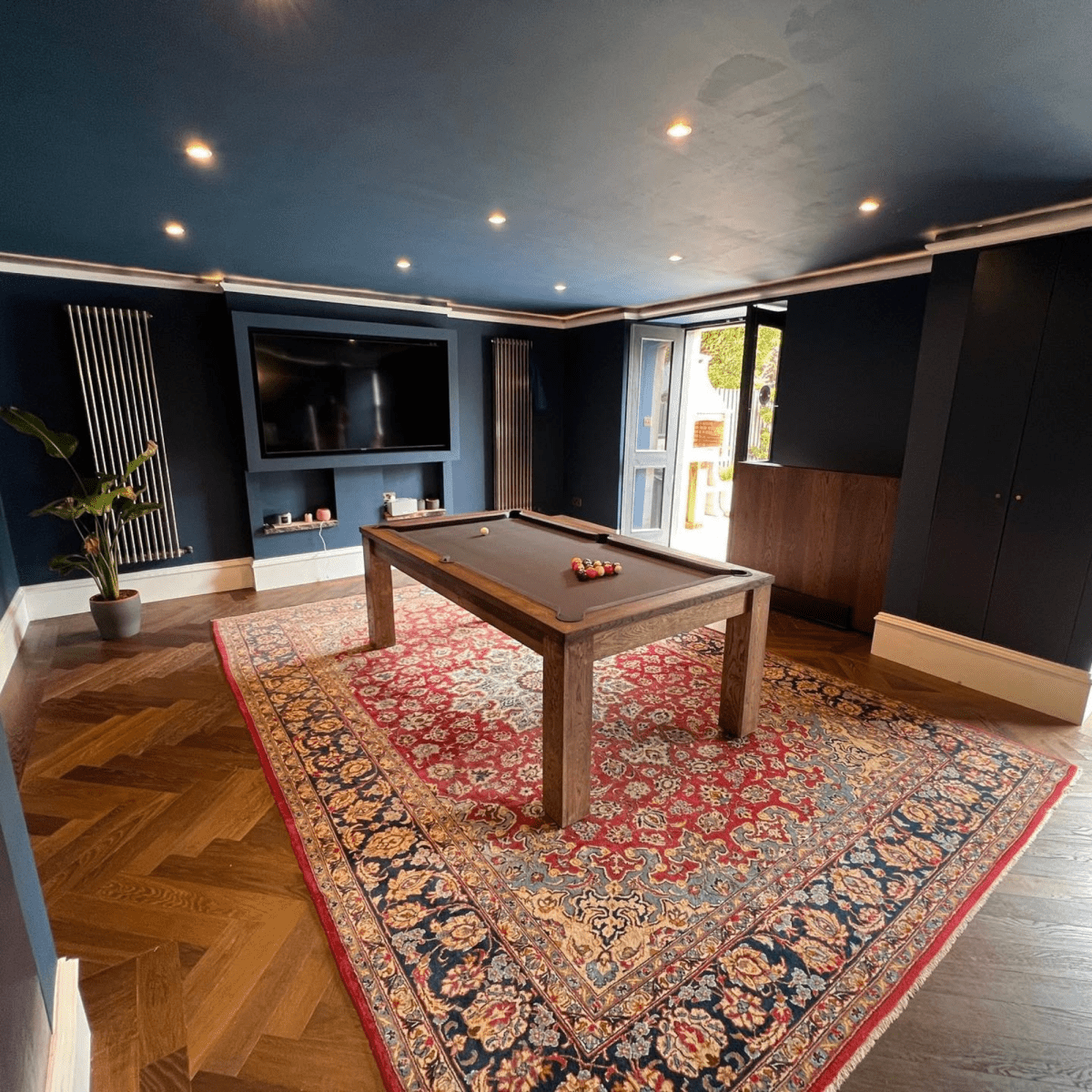 FMF Elixir Pool Dining Table - Rustic Black Oak