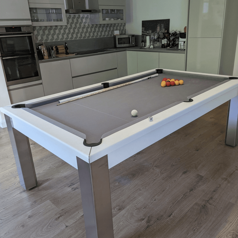 FMF Elixir Pool Table – Shadow White | Professional Pool Table – The ...
