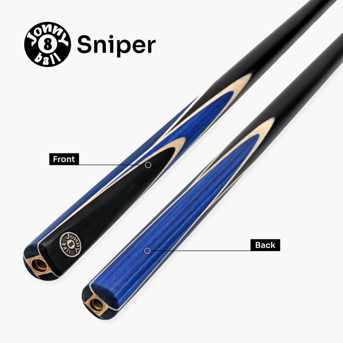 Queue De Billard Jonny 8 Ball Inferno Blanc 2 Sections Graphite - Pointe 9mm Queue De Billard Jonny 8 Ball Inferno Blanc 2 Sections Graphite - Pointe 9mm