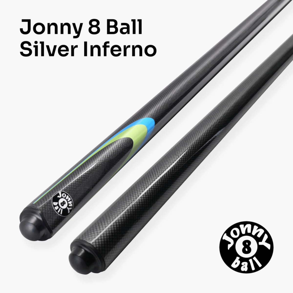 Jonny 8 Ball INFERNO - 57" 2 Piece Graphite Snooker Pool Cue - 9.5mm Tip