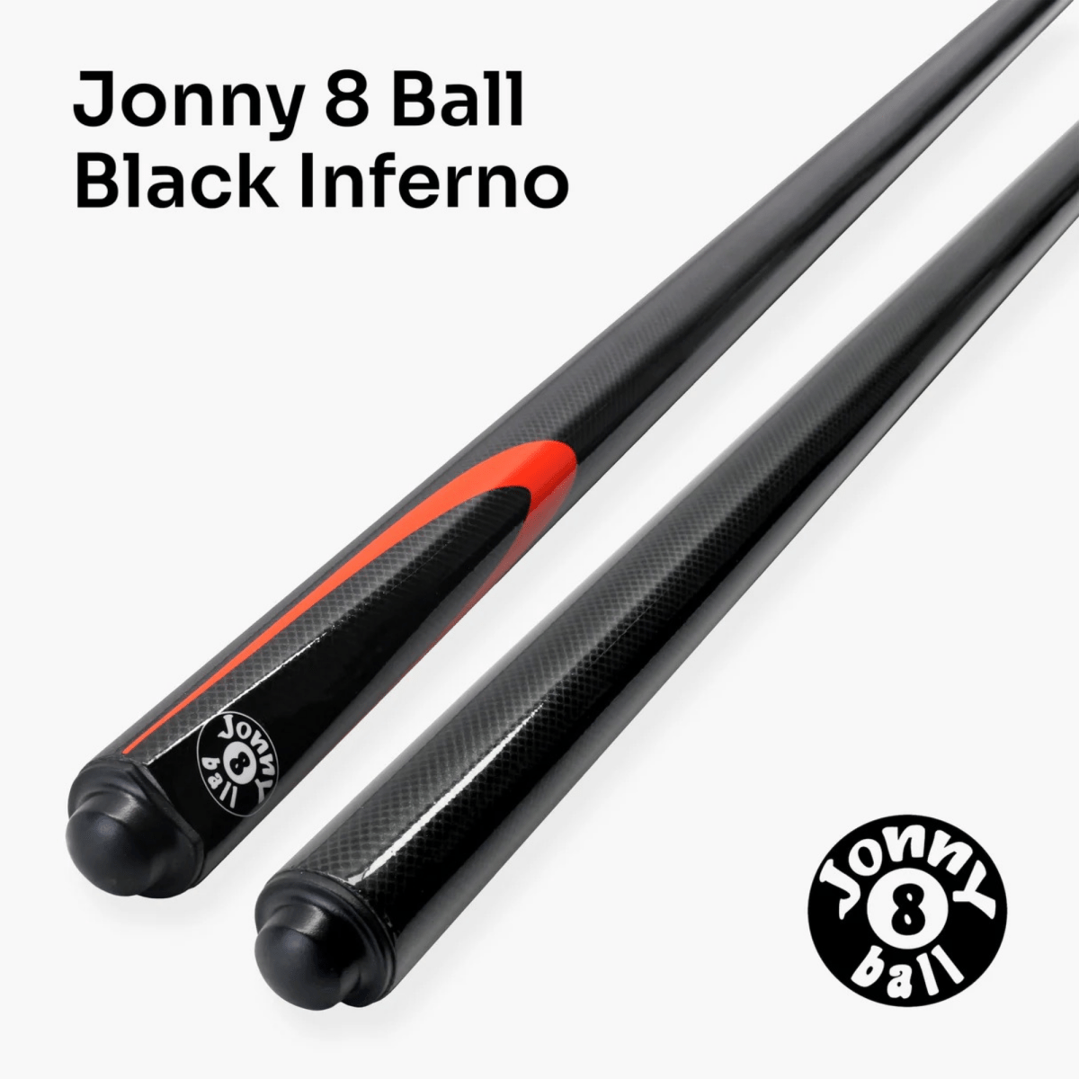 Jonny 8 Ball INFERNO - 57" 2 Piece Graphite Snooker Pool Cue - 9.5mm Tip