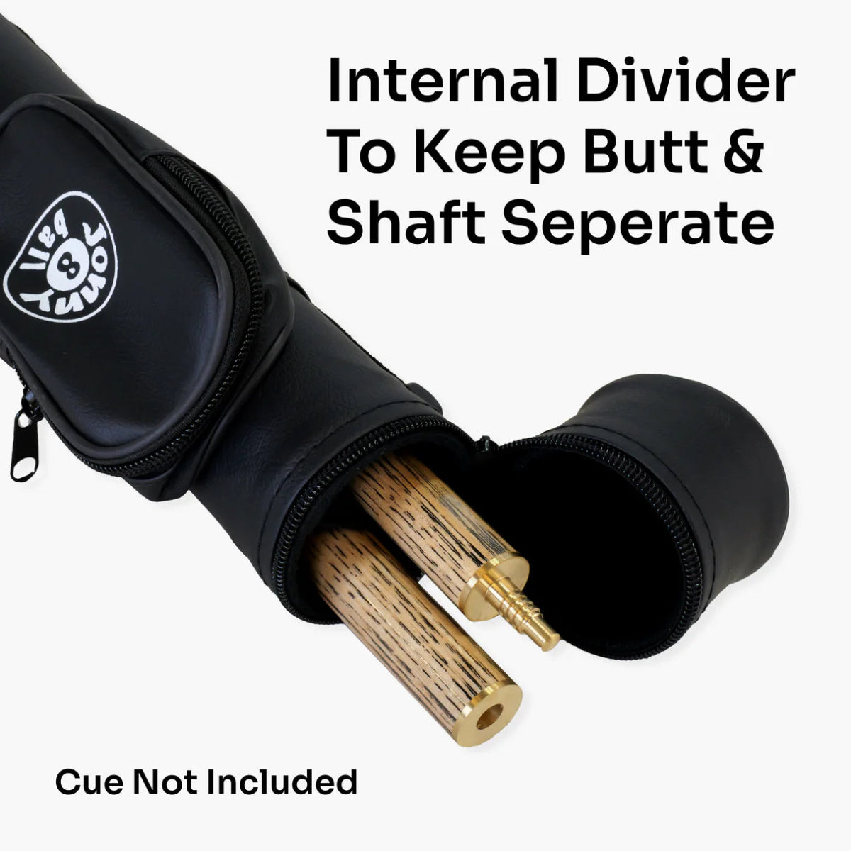 Jonny 8 Ball Tubular 2 Piece Cue Case - Black