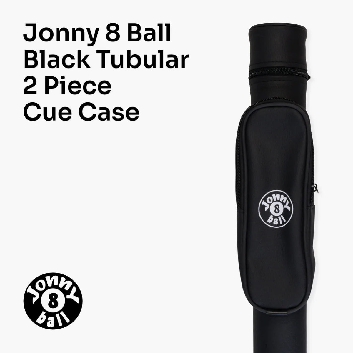Jonny 8 Ball Tubular 2 Piece Cue Case - Black