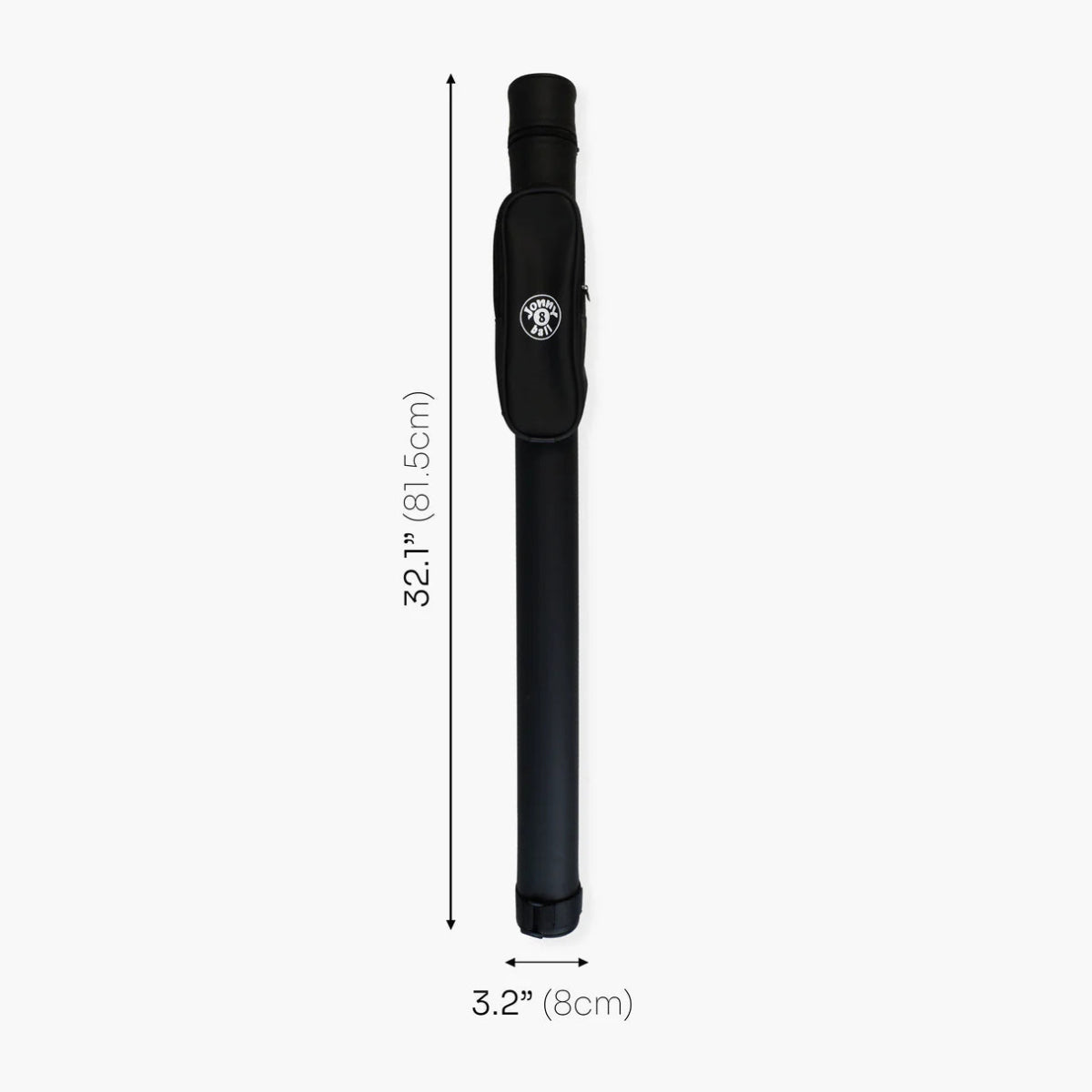 Jonny 8 Ball Tubular 2 Piece Cue Case - Black