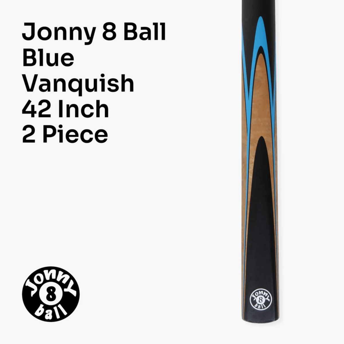 Jonny 8 Ball Vanquish 42inch 2 Piece Junior Kids Snooker Pool Cue - 10mm Tip