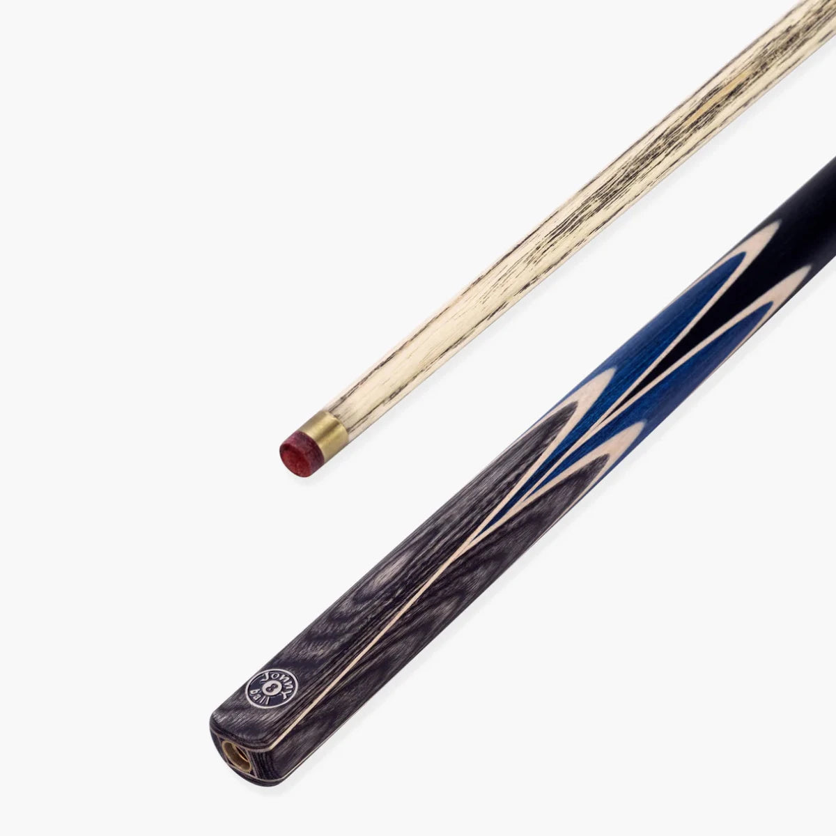 Jonny 8 Ball Vortex 57inch 2 Piece Centre Joint Pool Cue - 8.5mm Red Layered Tip