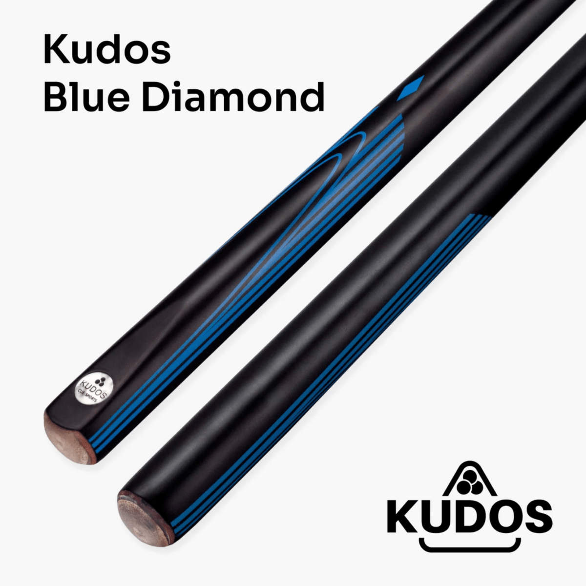 Kudos DIAMOND 57 Inch 2 Piece Matching Ash Grain Snooker Pool Cue - 9.5mm Tip