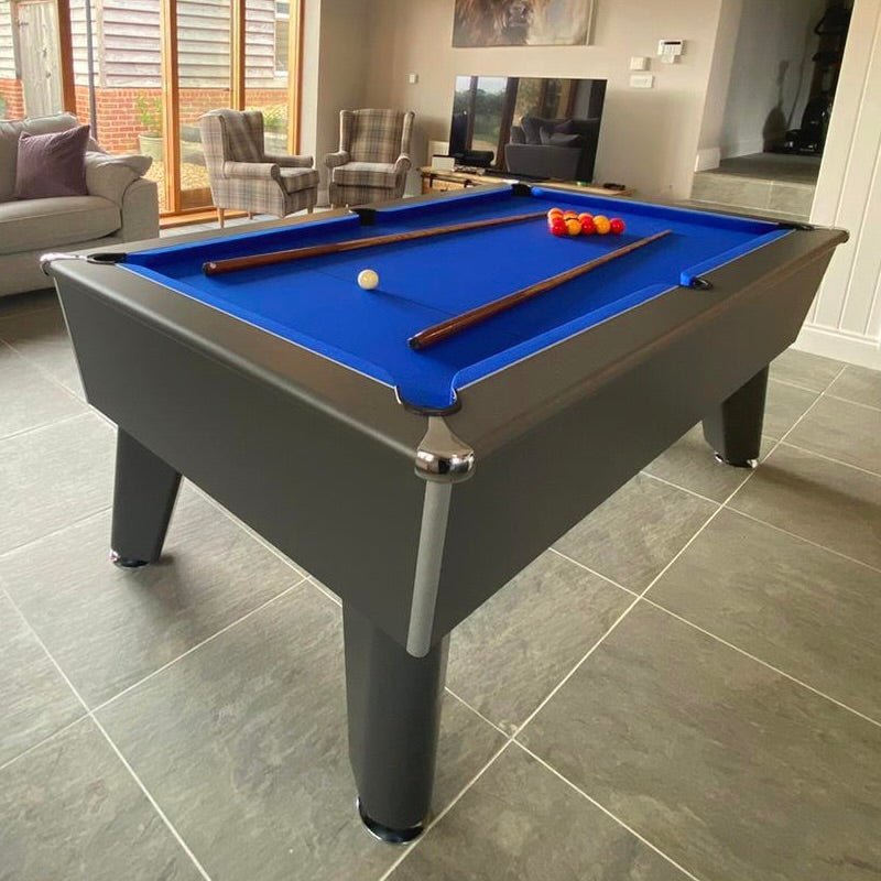 Optima Classic 7ft Pool Table - Midnight Grey with Grey Cloth