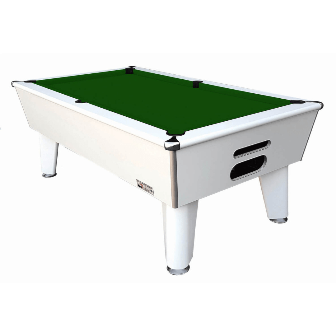 Optima Classic 7ft Pool Table - White with Green Cloth